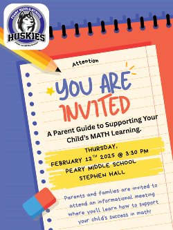 Husky Families please join us for this Math Workshop !